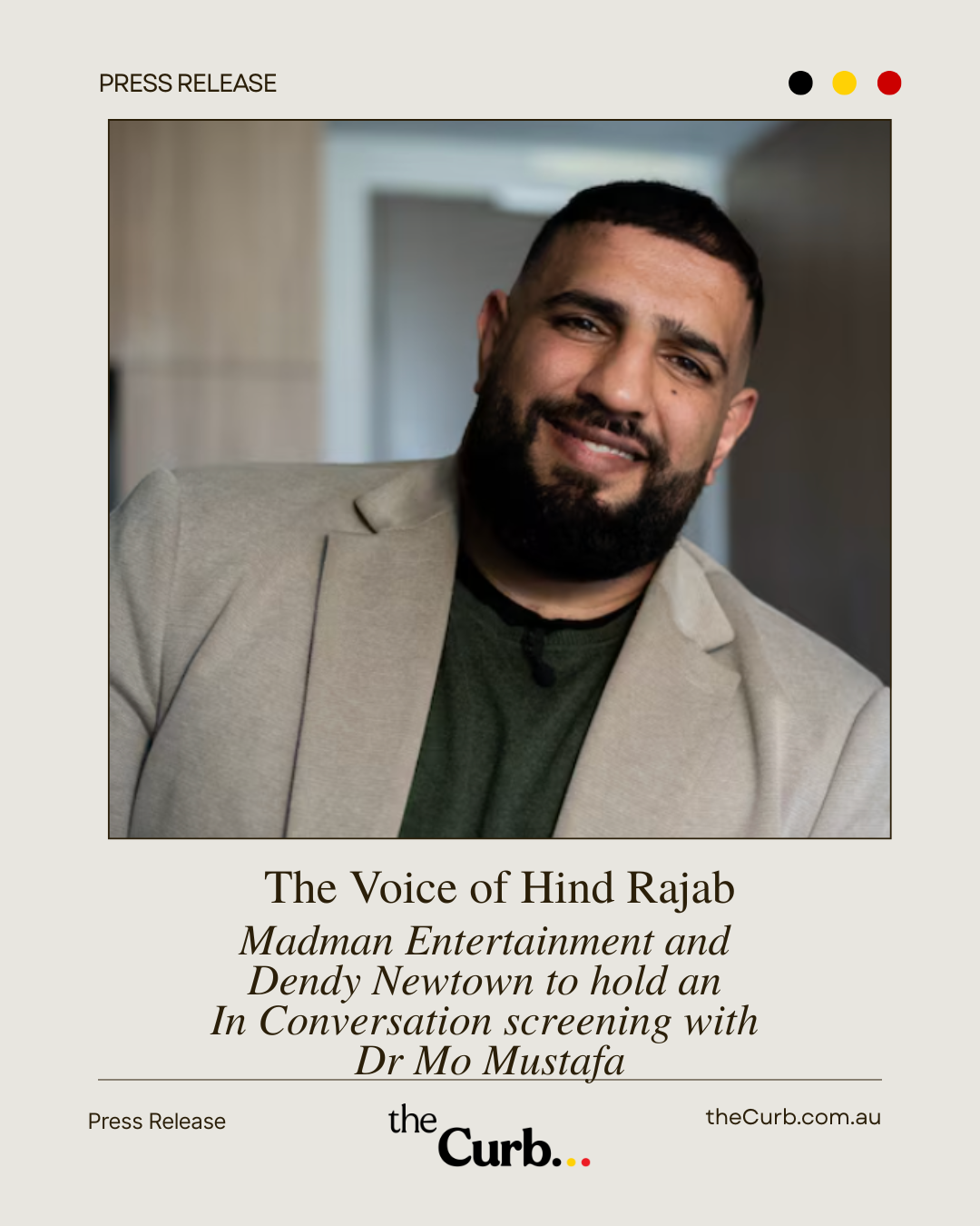 The Voice of Hind Rajab: Madman Entertainment and  Dendy Newtown to hold an  In Conversation screening with  Dr Mo Mustafa
