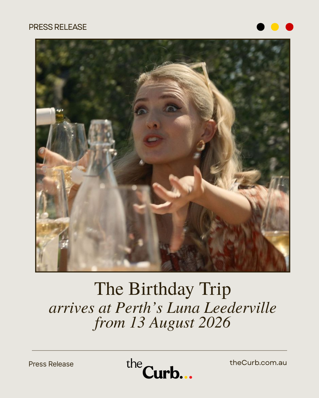 Critically-acclaimed satire The Birthday Trip arrives at Luna Leederville from today
