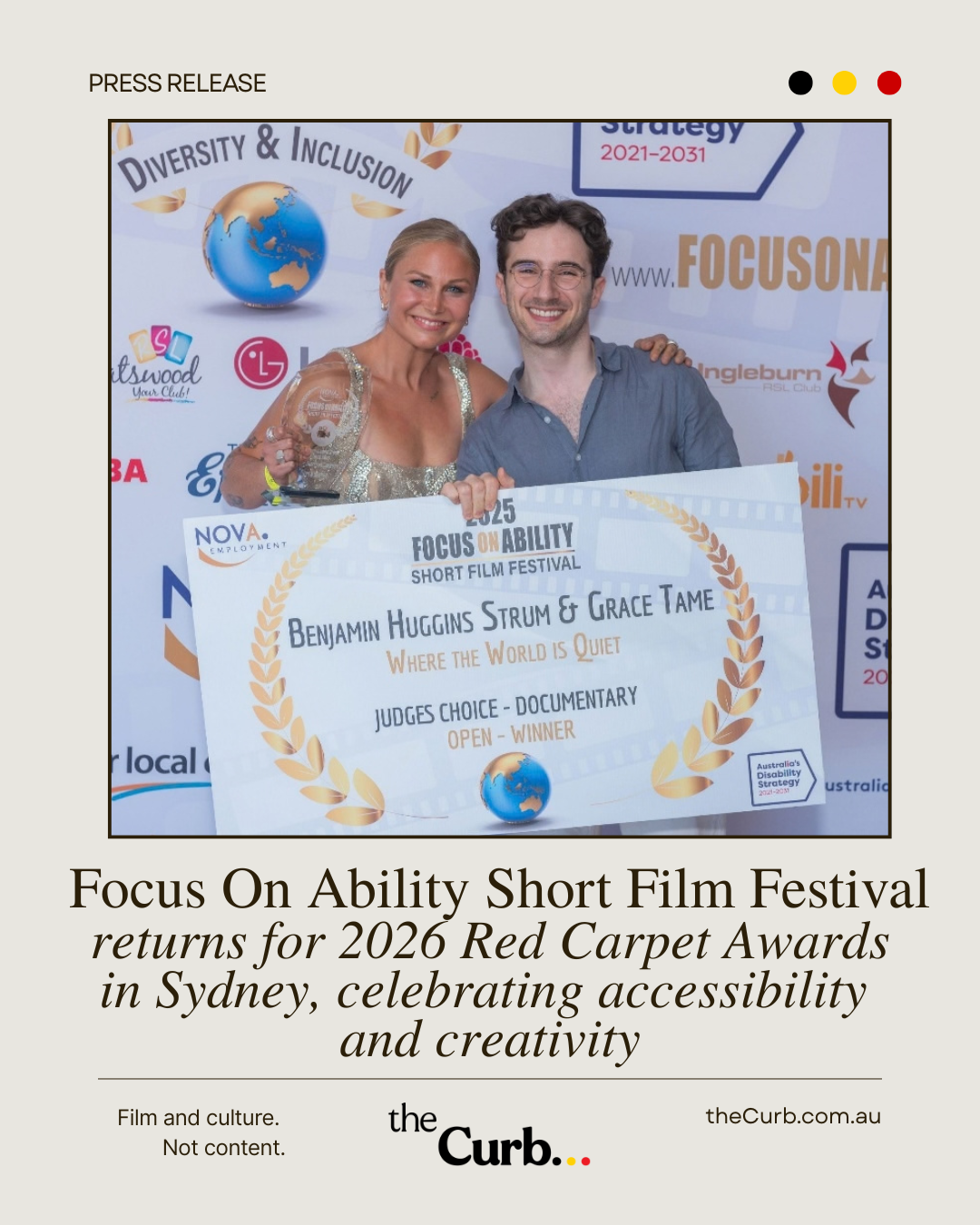 Focus On Ability Short Film Festival returns for 2026 Red Carpet Awards in Sydney, celebrating accessibility and creativity
