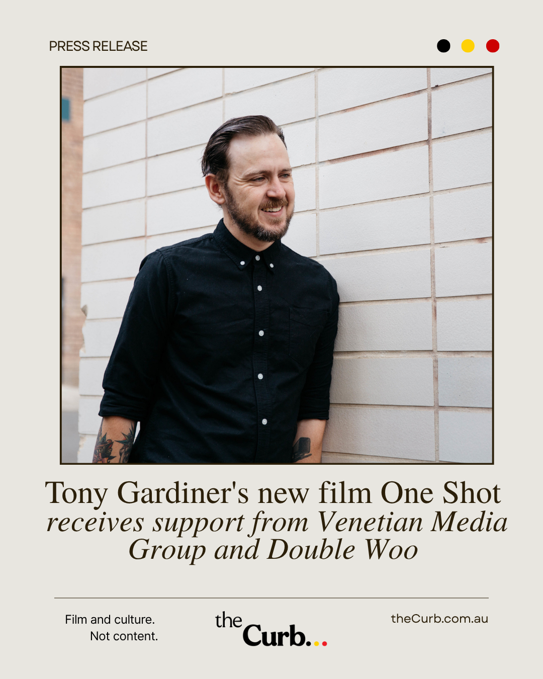 Tony Gardiner's new short film One Shot receives support from Venetian Media Group and Double Woo