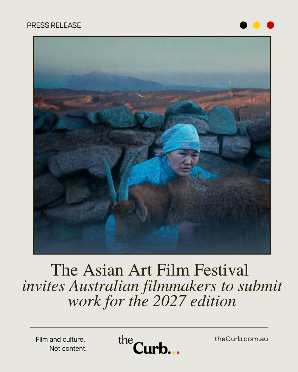 The Asian Art Film Festival invites Australian filmmakers to submit work for the 2027 edition